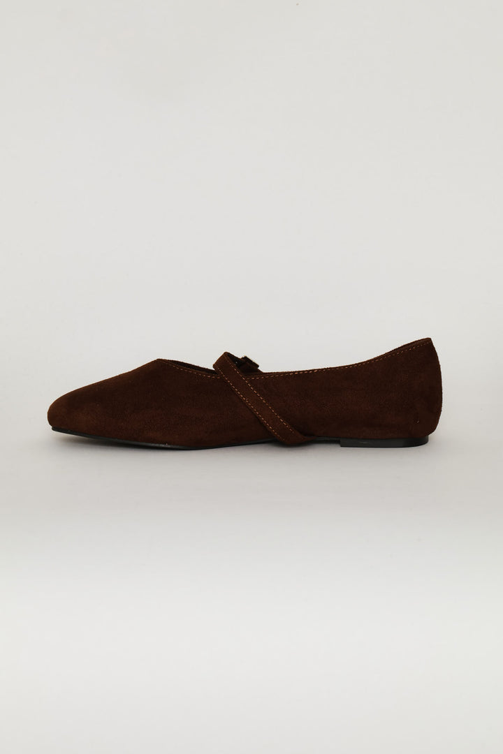 V-Cut Square Mary Jane Pump - Chocolate