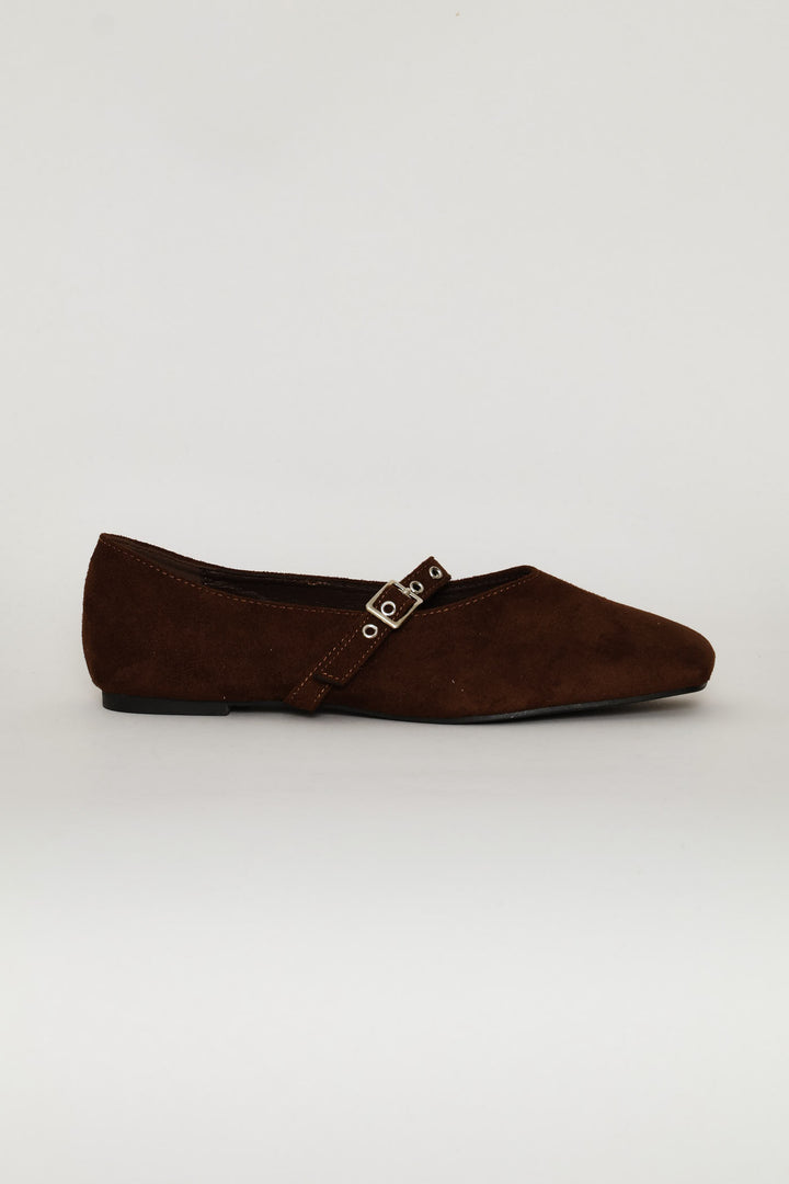 V-Cut Square Mary Jane Pump - Chocolate