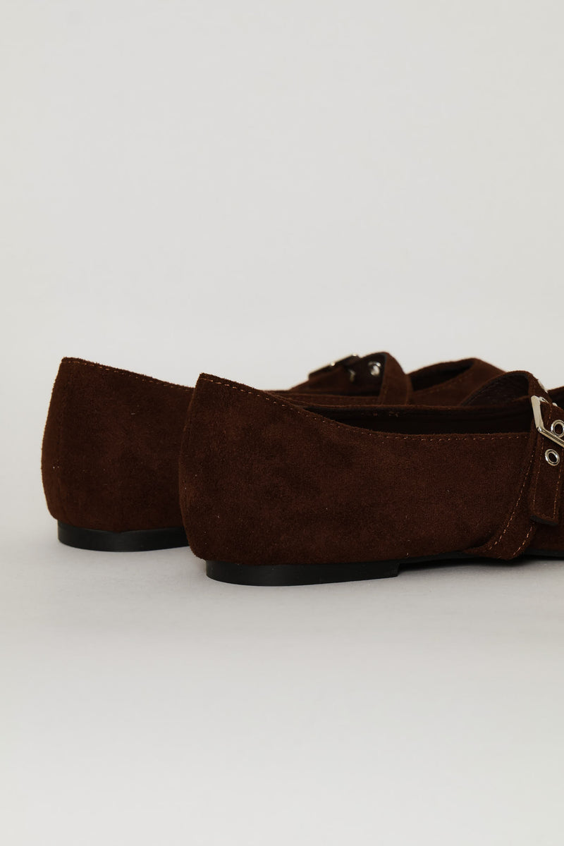 V-Cut Square Mary Jane Pump - Chocolate