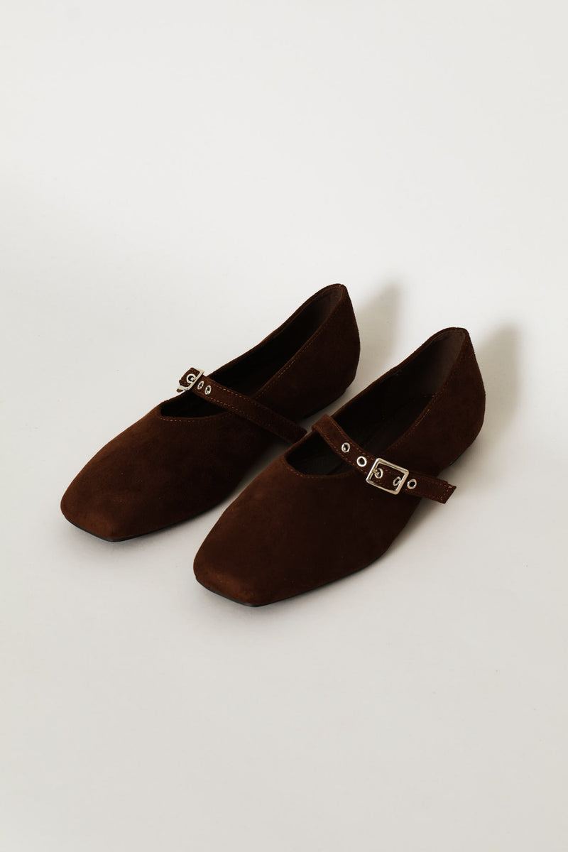 V-Cut Square Mary Jane Pump - Chocolate