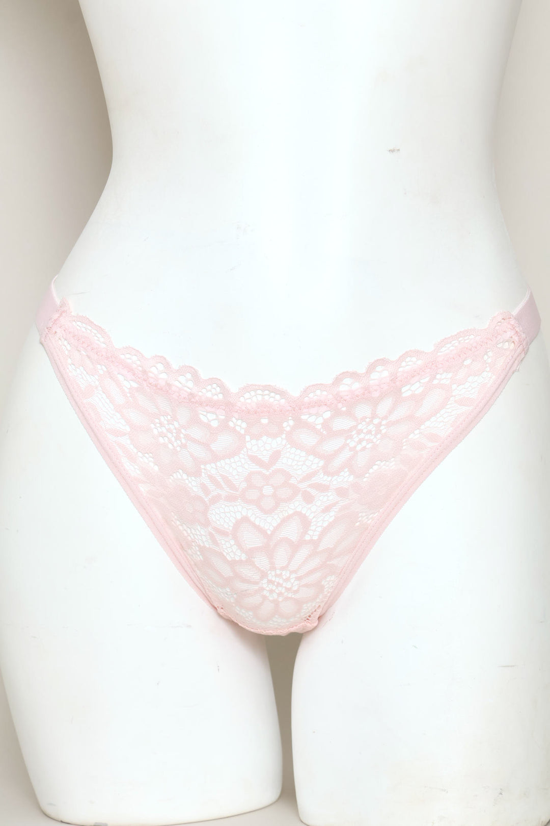 3 Pack Lace Tanga Brazilian Panties - Hot Pink/White/Pink