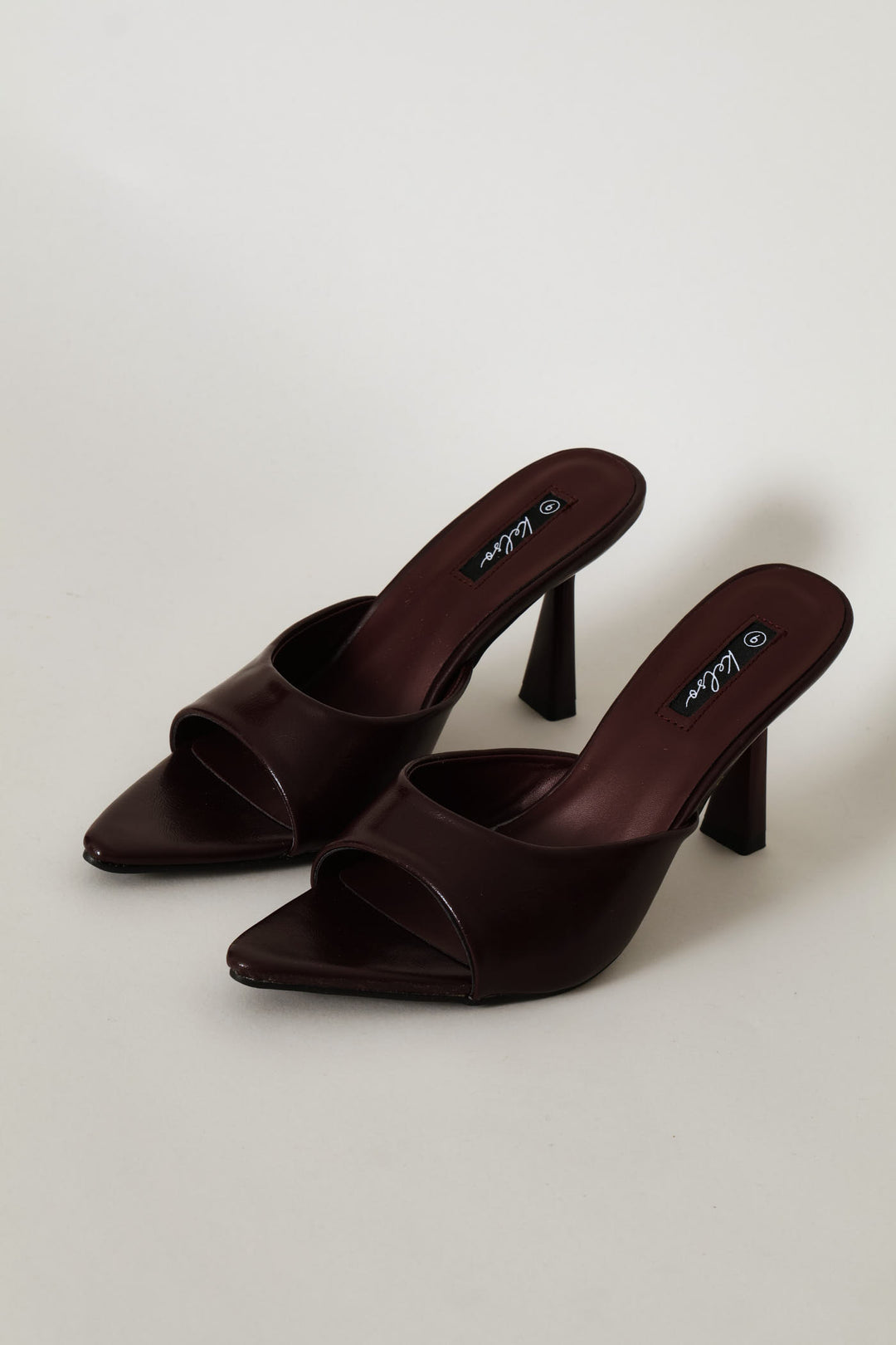 Pointed Toe Stiletto Mule Heel - Burgundy