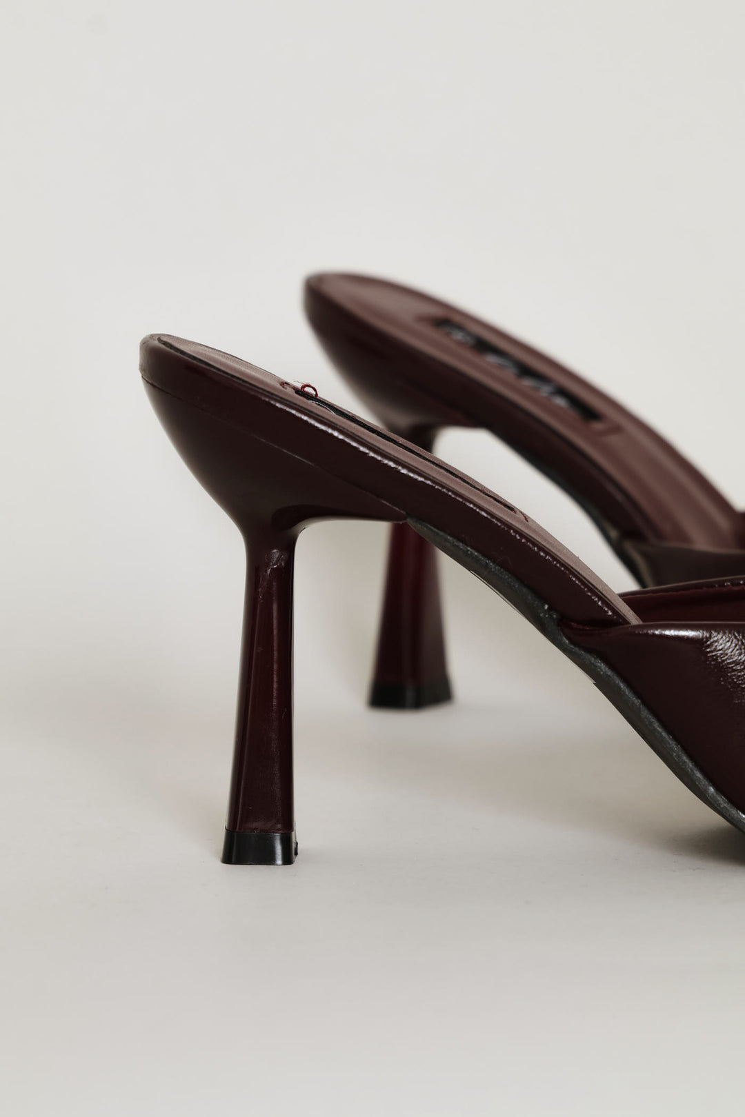 Pointed Toe Stiletto Mule Heel - Burgundy