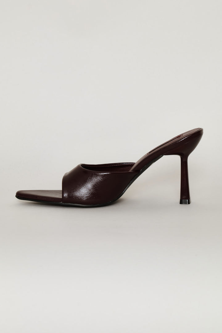 Pointed Toe Stiletto Mule Heel - Burgundy