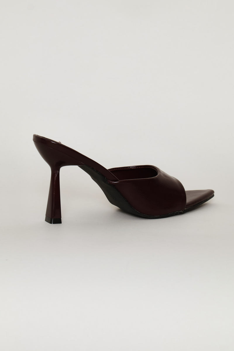 Pointed Toe Stiletto Mule Heel - Burgundy