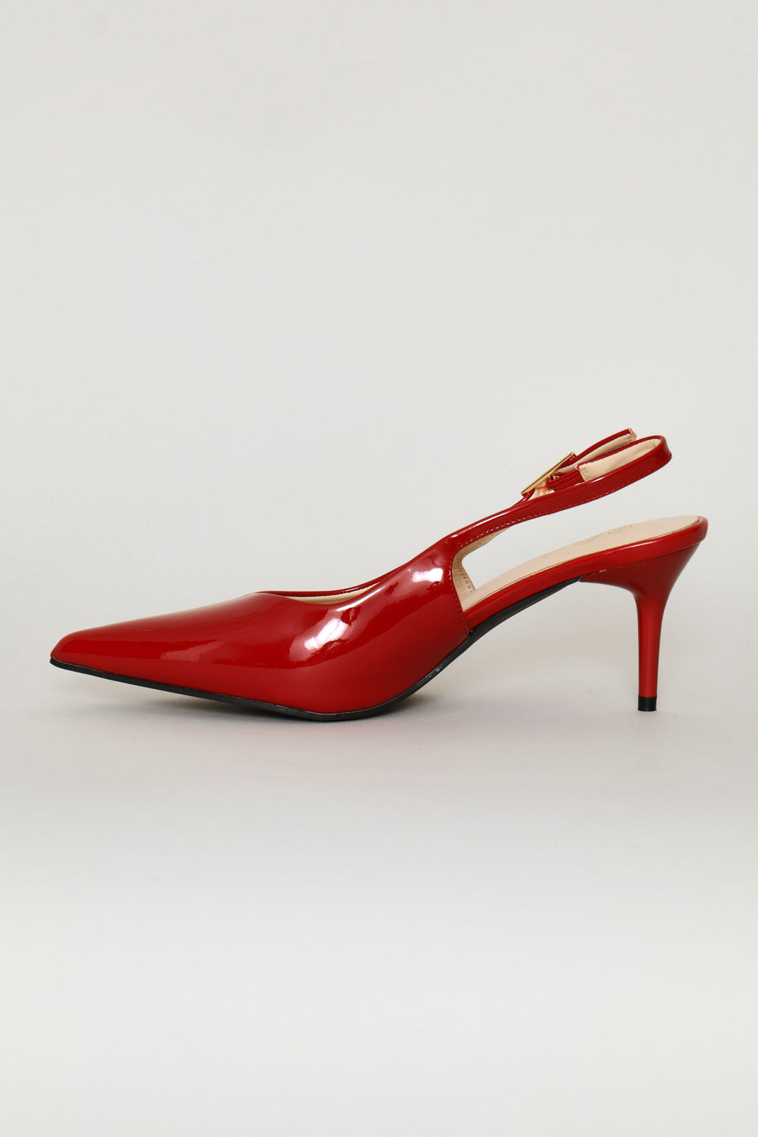 Patent V-Cut Slingback Heel - Red