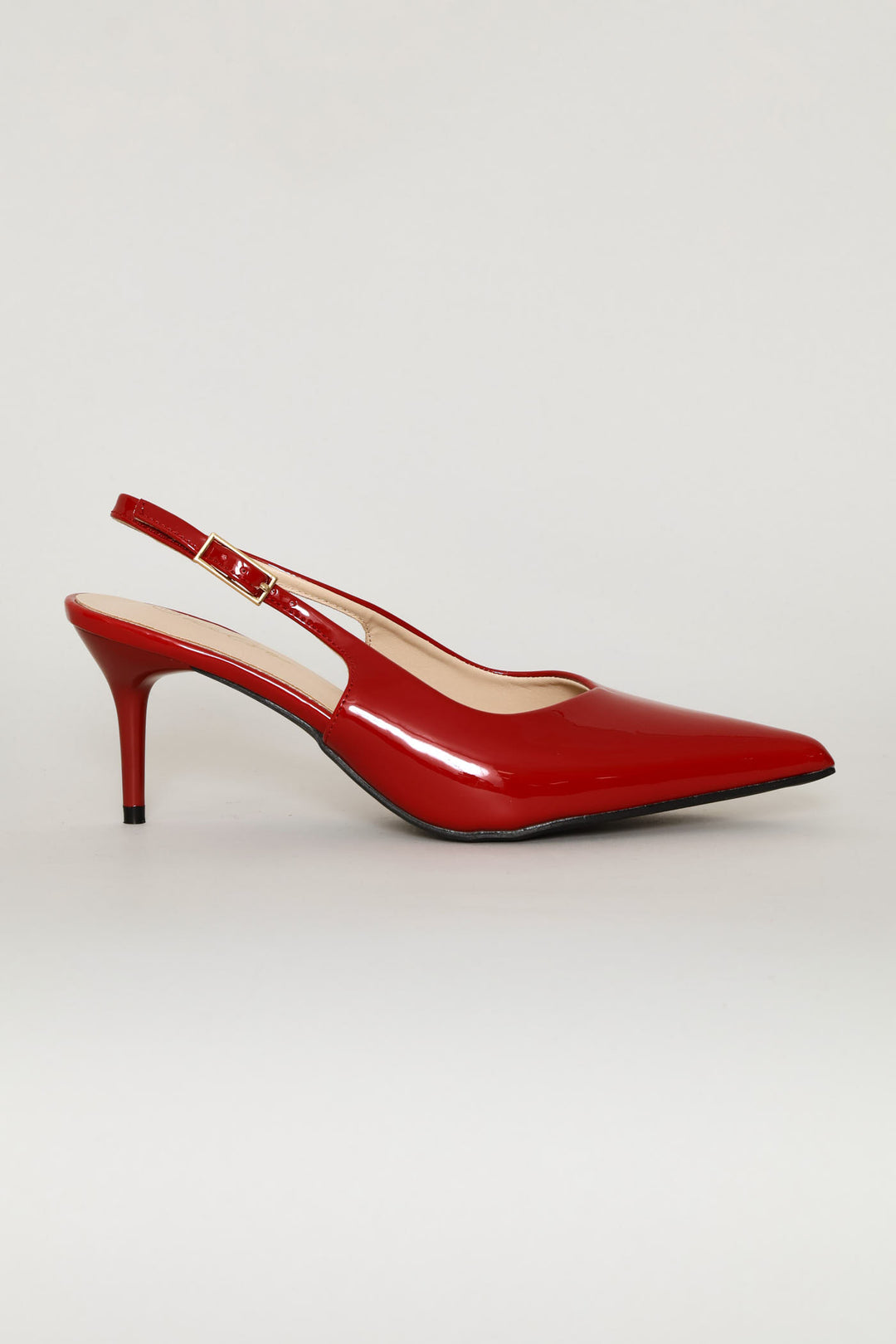 Patent V-Cut Slingback Heel - Red