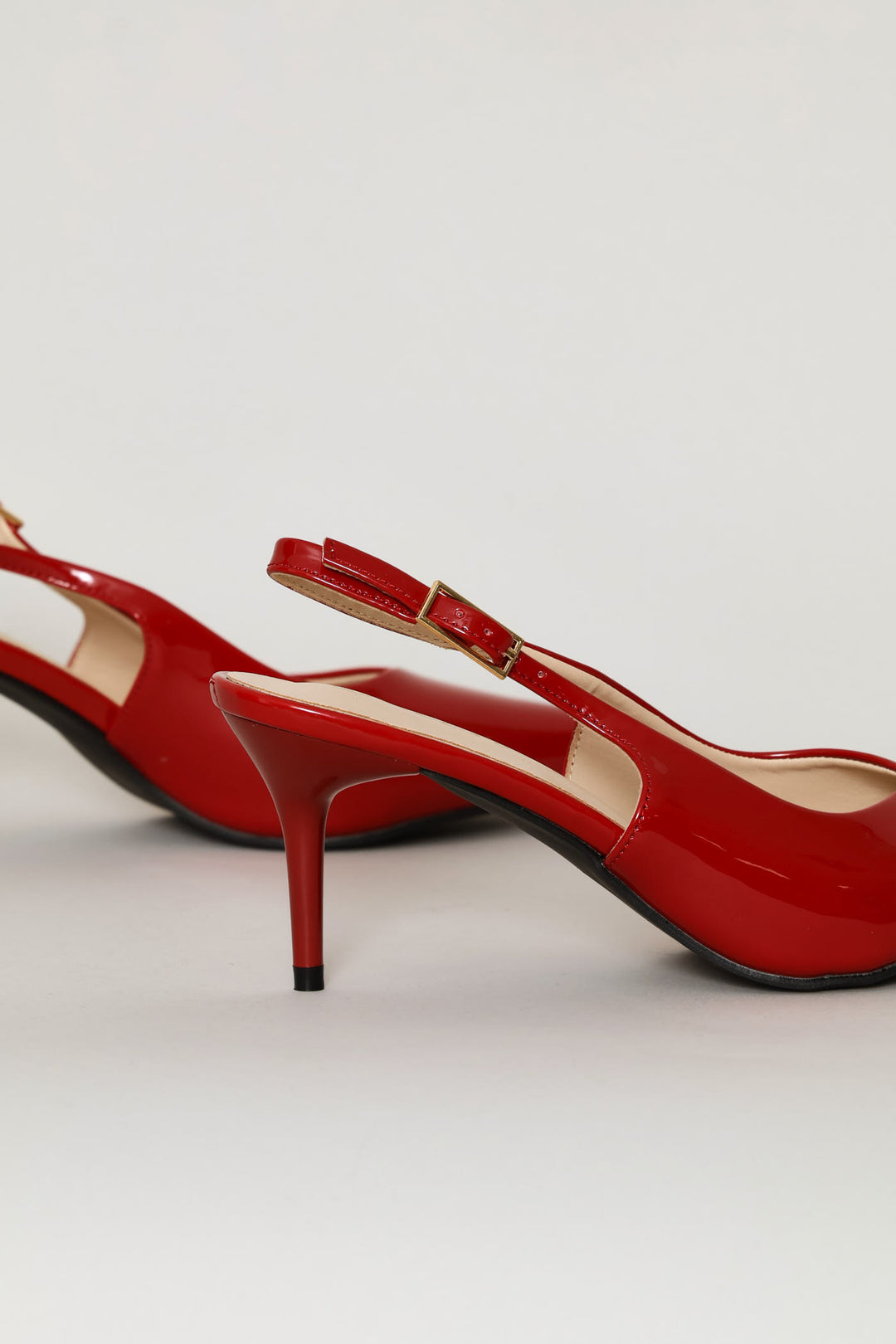 Patent V-Cut Slingback Heel - Red