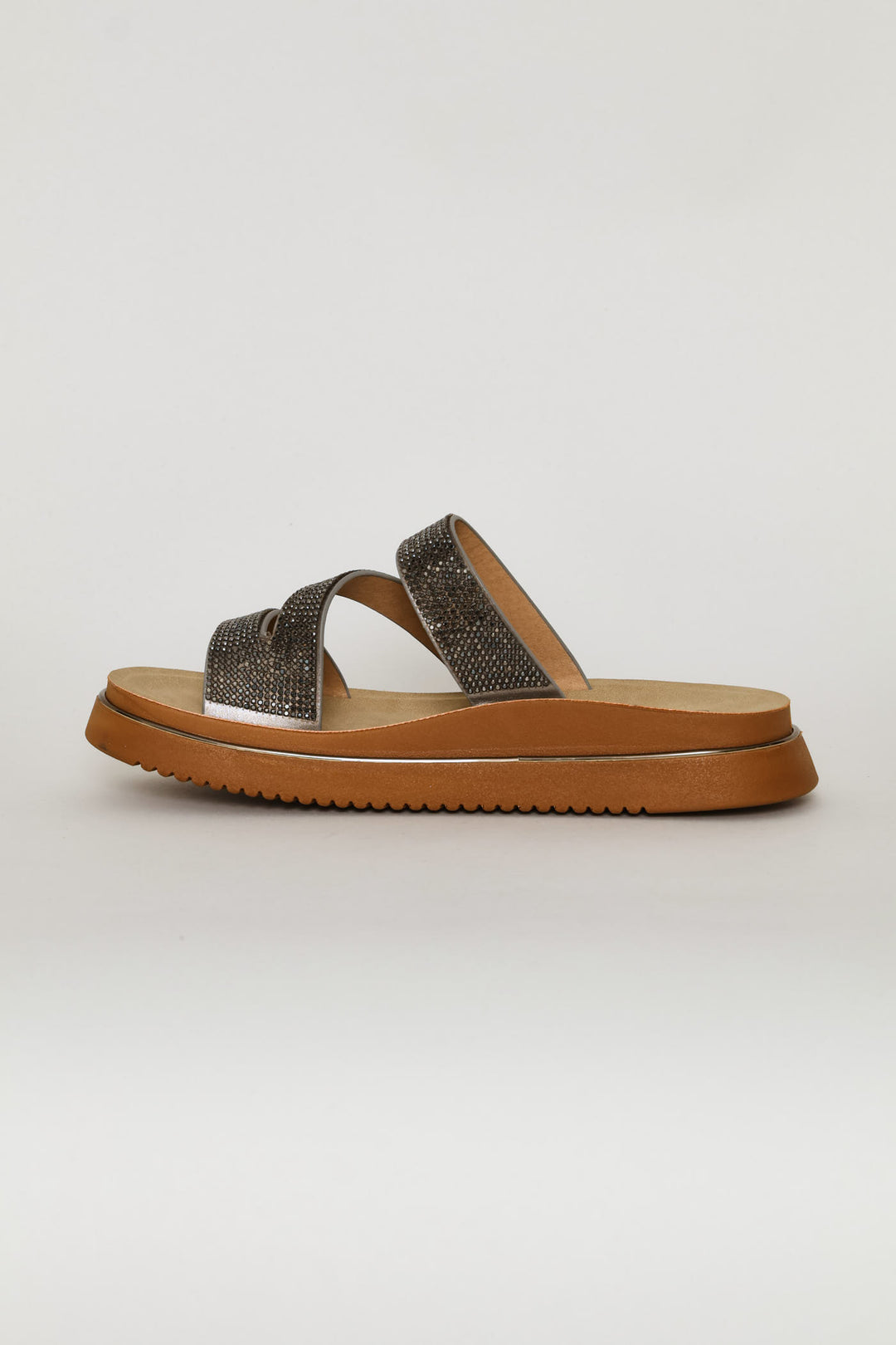 Diamante Detail Sandal - Pewter