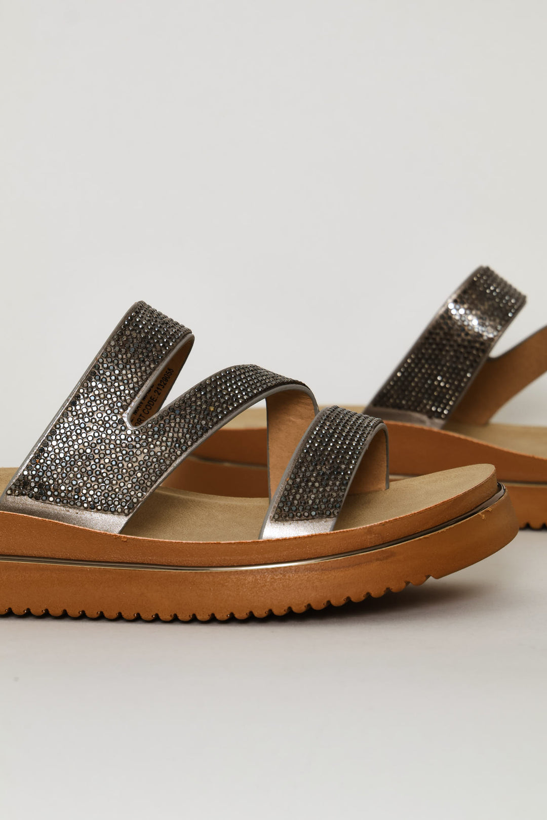 Diamante Detail Sandal - Pewter