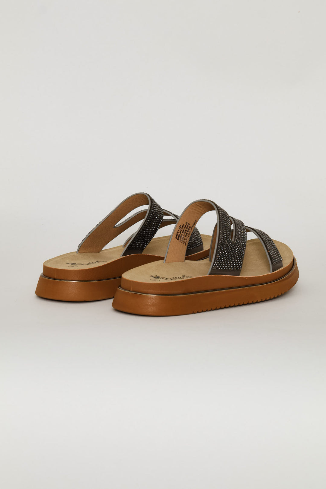 Diamante Detail Sandal - Pewter