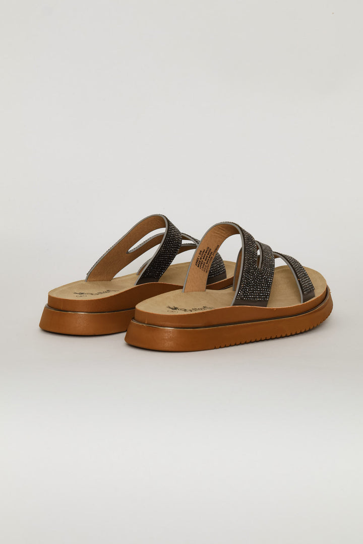 Diamante Detail Sandal - Pewter