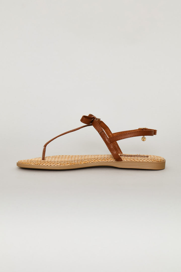 Knitted Detail Sandal - Tan