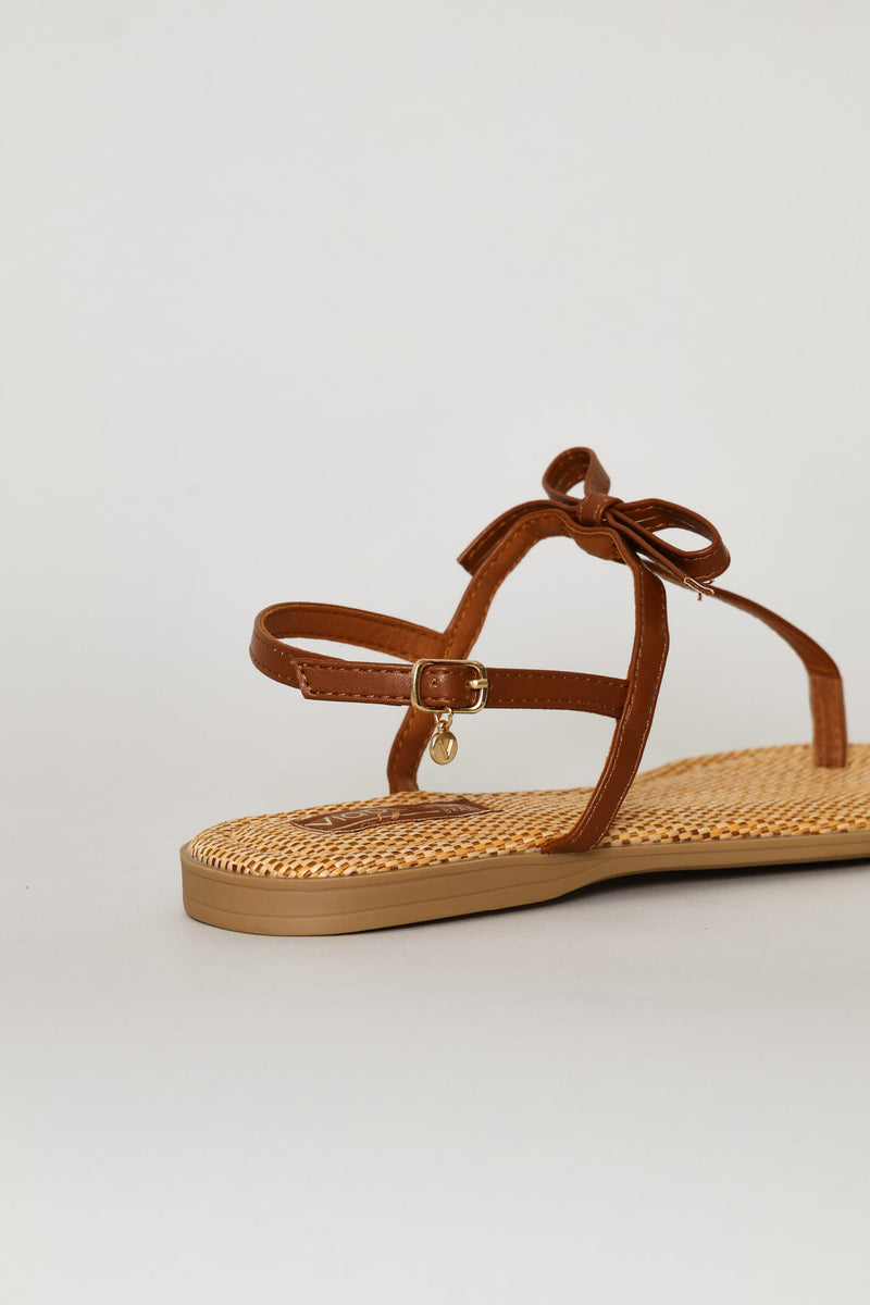 Knitted Detail Sandal - Tan