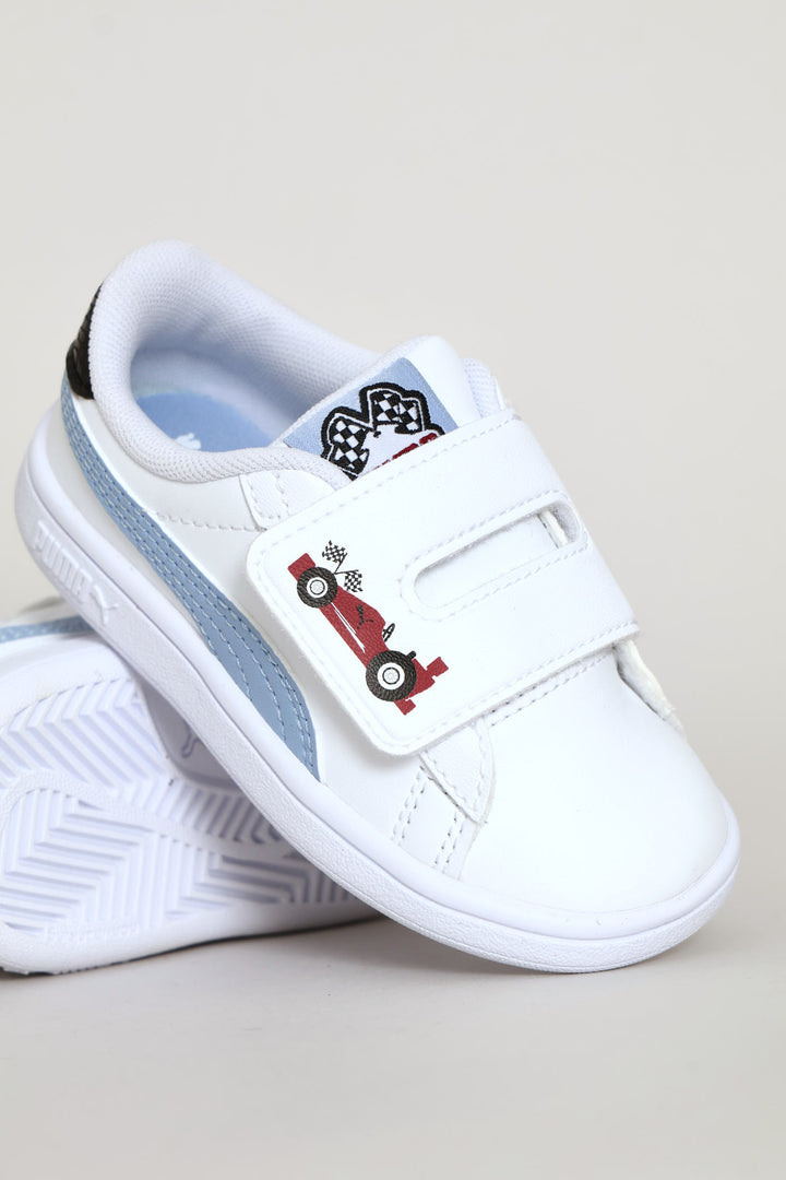 Pre-Boys Smash 3.0 Racing Crew V Sneaker - White/Blue