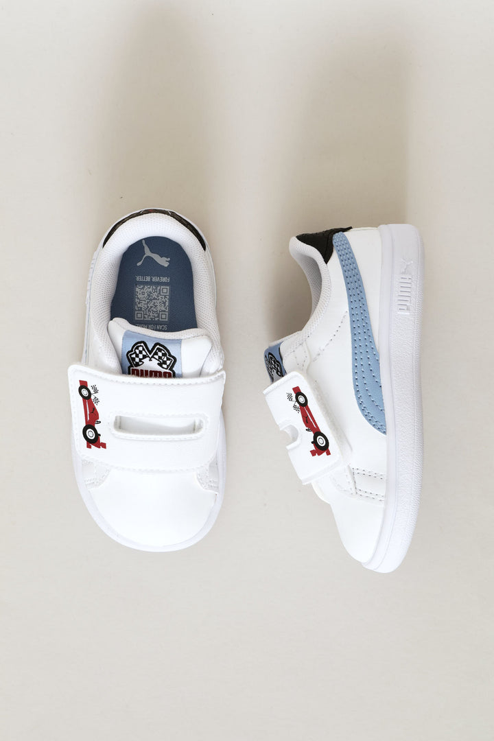 Pre-Boys Smash 3.0 Racing Crew V Sneaker - White/Blue