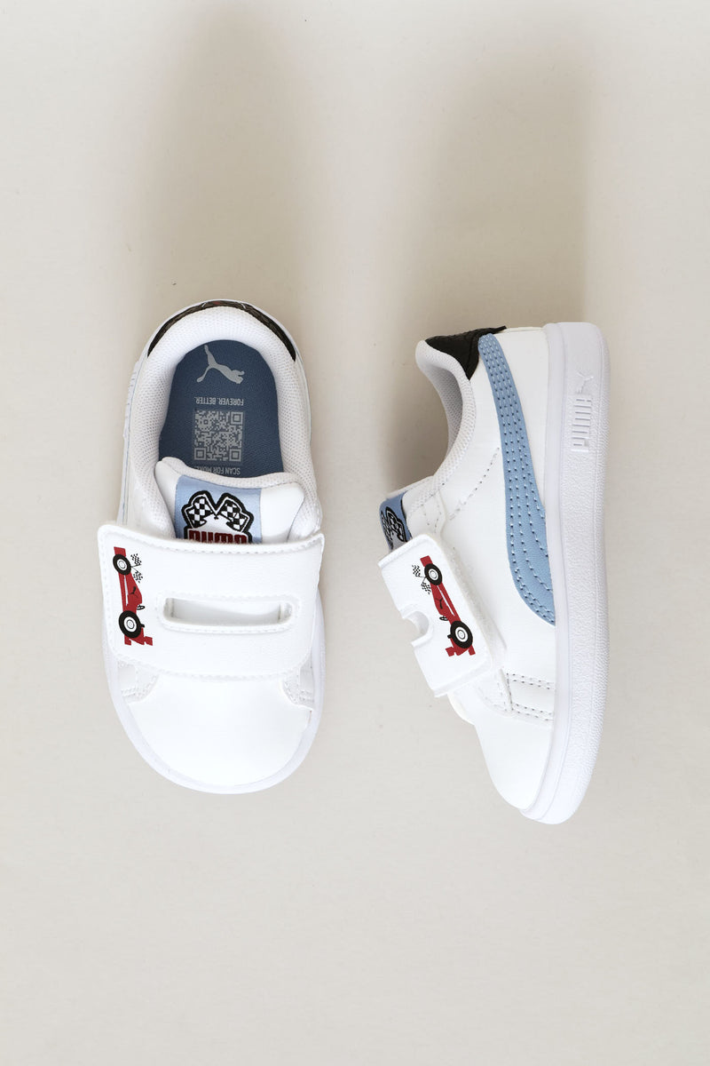 Pre-Boys Smash 3.0 Racing Crew V Sneaker - White/Blue