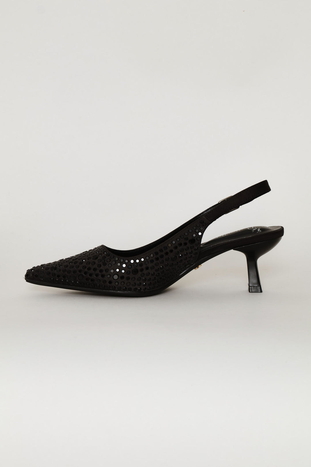 Beaded Slingback Heel - Black