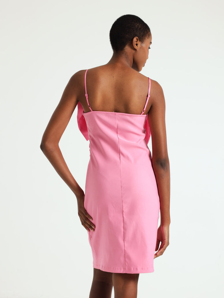 Bow Bodice Bodycon Dress Pink Edgars