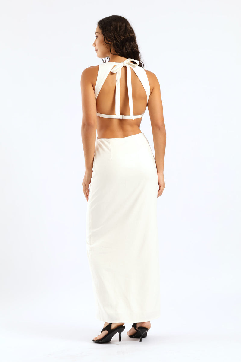 Sleeveless Maxi Dress - White