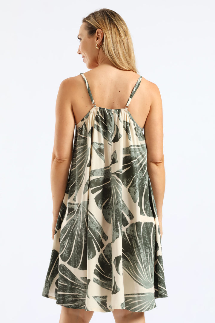Strappy Swing Cami Mini Dress - Sage