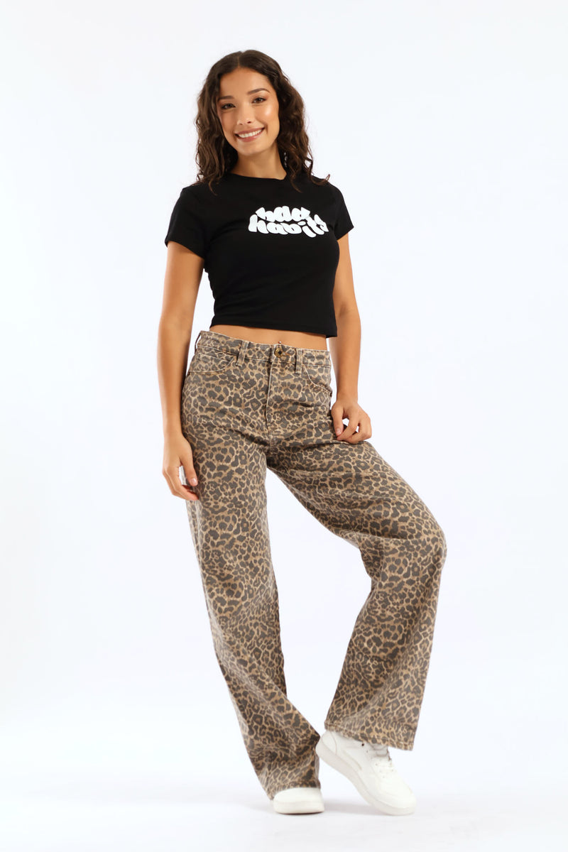 Bad Habits Baby Tee - Black