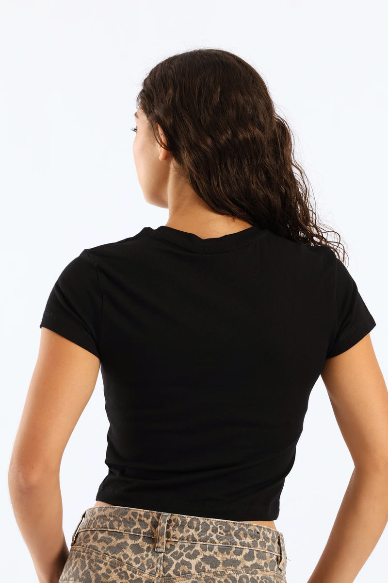 Bad Habits Baby Tee - Black