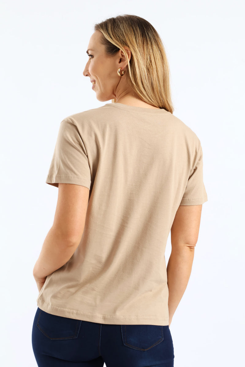 Moroccan Scarf Lady Tee - Hazelnut