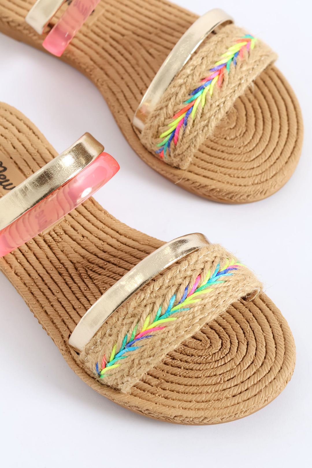 Girls Multi Weave Eva Sandal - Natural