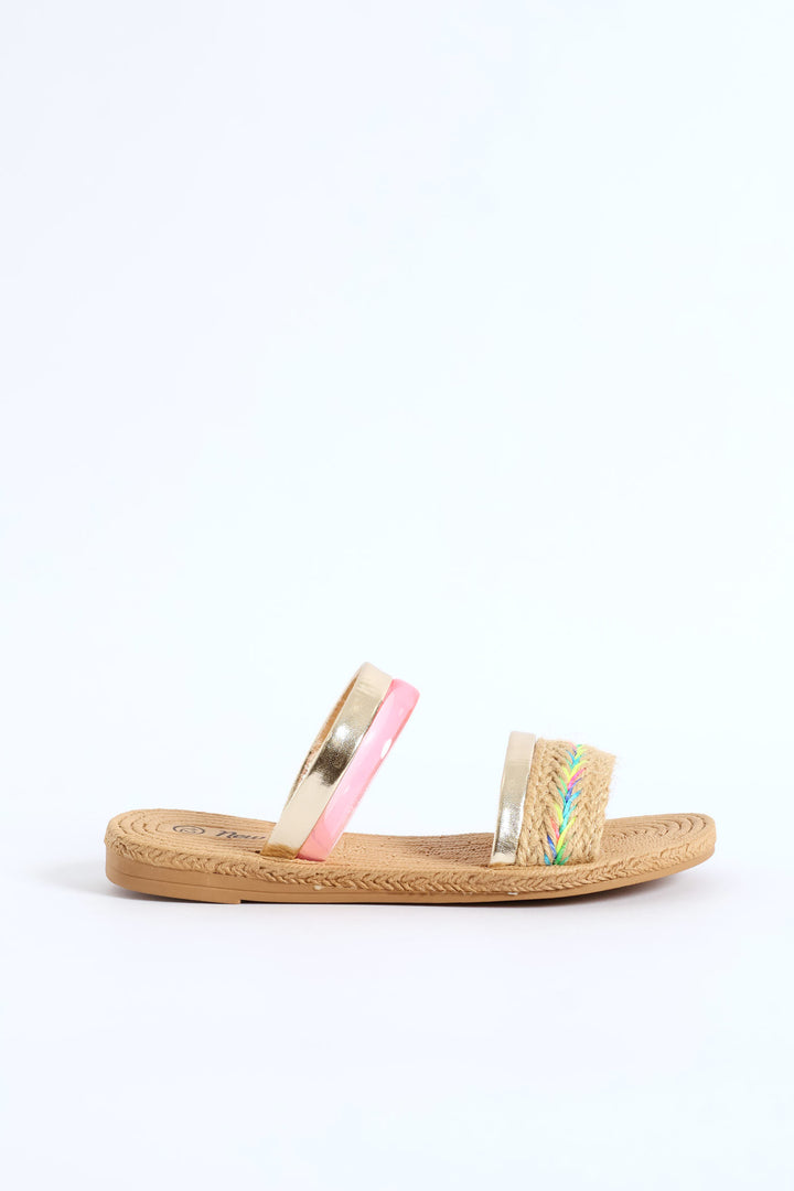 Girls Multi Weave Eva Sandal - Natural