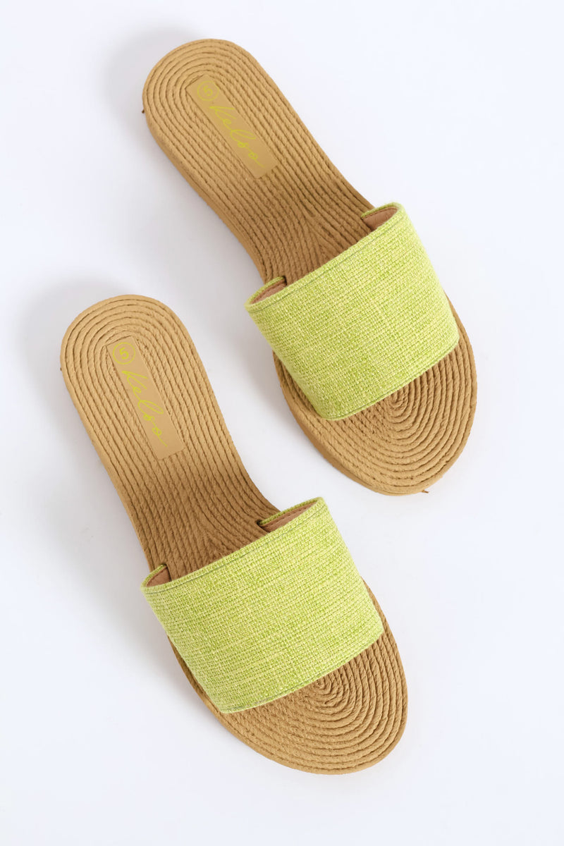 Plain Single Band Mule Sandal - Green