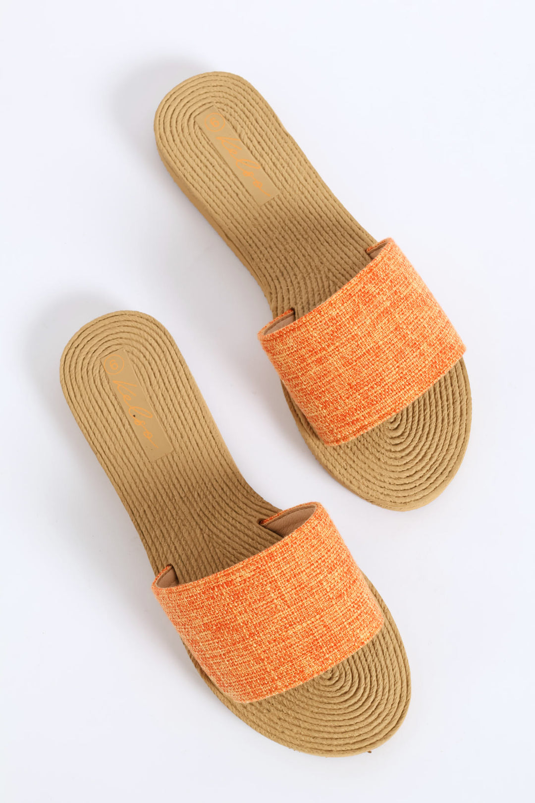 Plain Single Band Mule Sandal - Orange