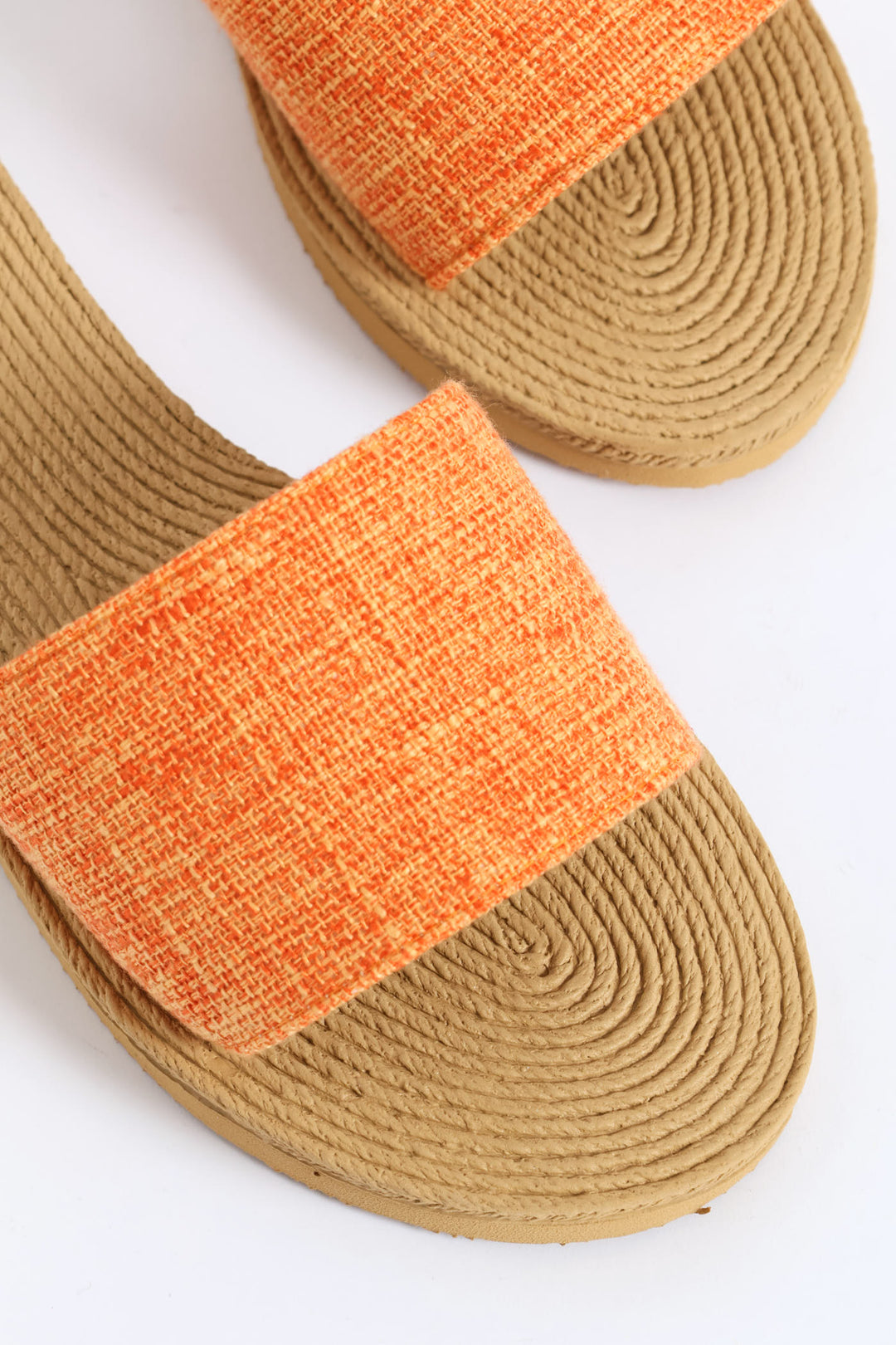 Plain Single Band Mule Sandal - Orange