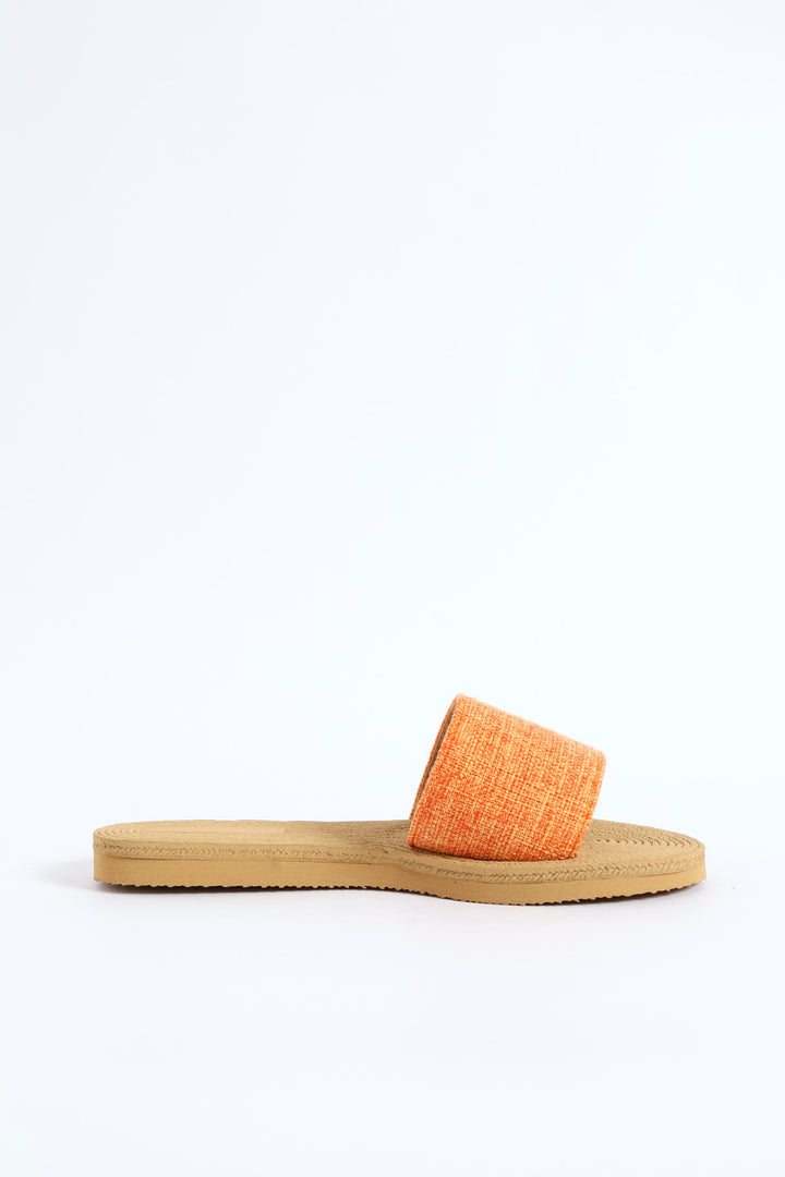 Plain Single Band Mule Sandal - Orange