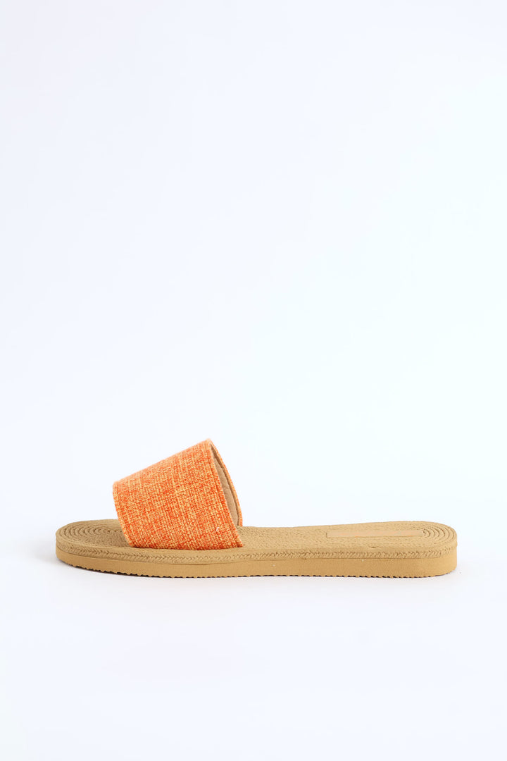 Plain Single Band Mule Sandal - Orange