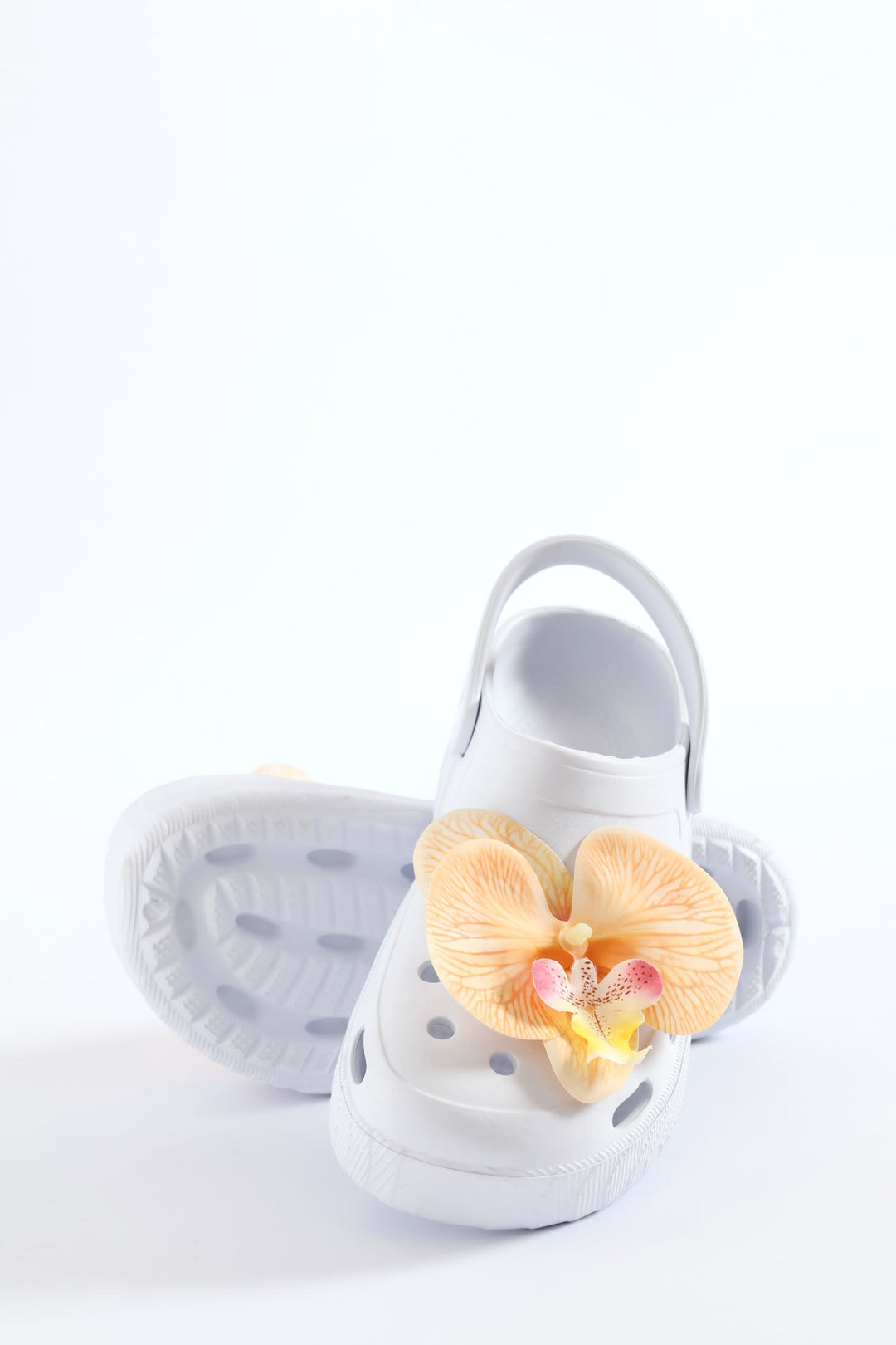 Flower Detail Clog - White