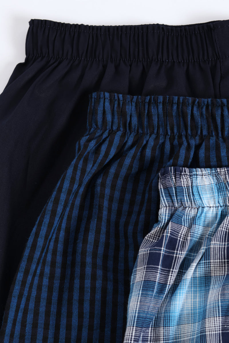 3 Pack Value Boxers - Blue