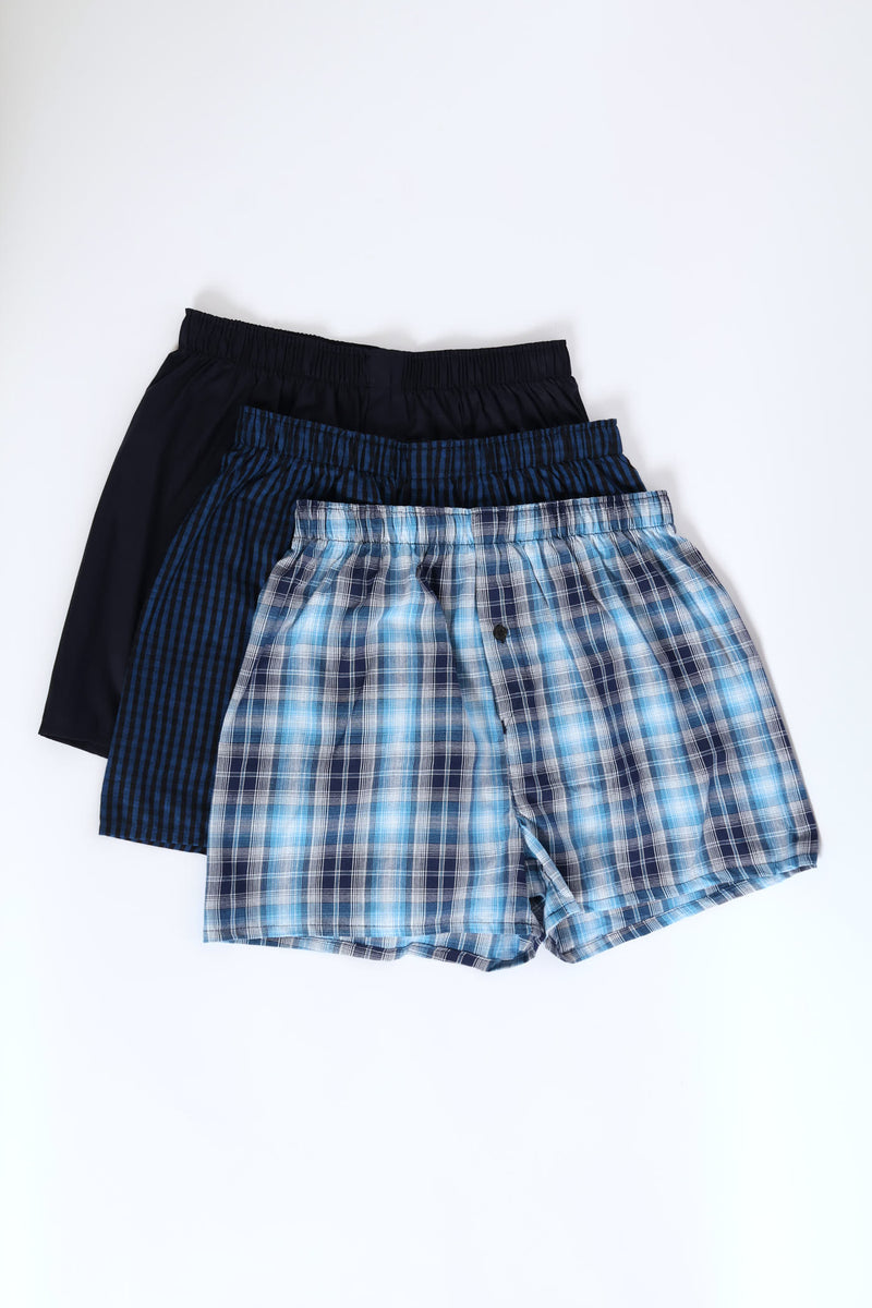 3 Pack Value Boxers - Blue