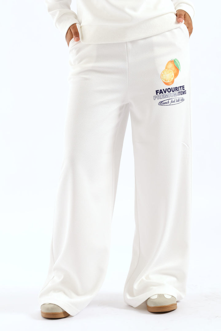 Girls Weekend Favs Baggy Wideleg Pant - Cream