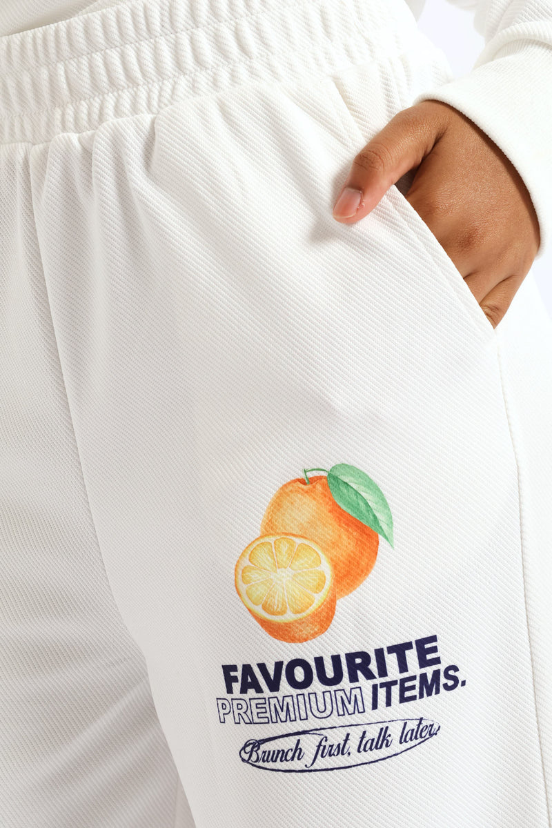 Girls Weekend Favs Baggy Wideleg Pant - Cream