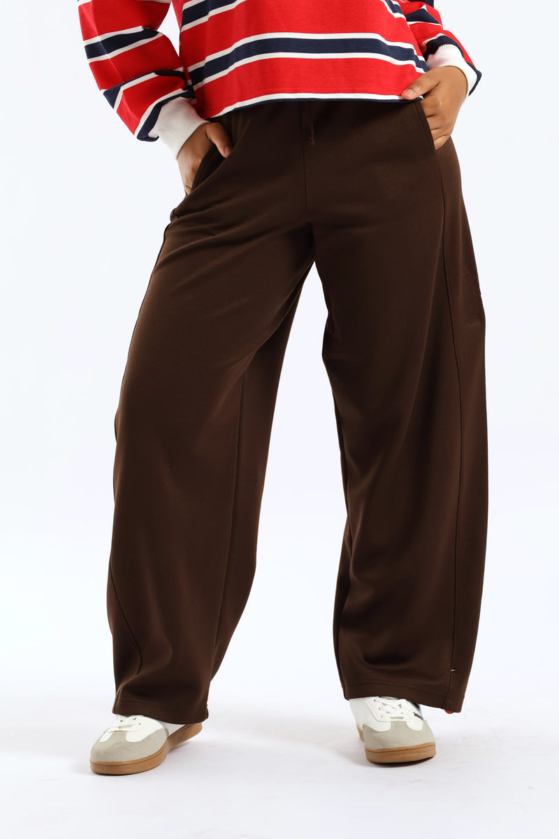 Girls Relaxed Trackpants - Brown