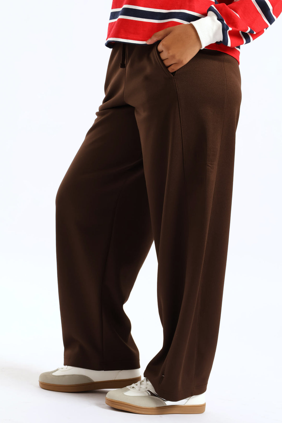 Girls Relaxed Trackpants - Brown