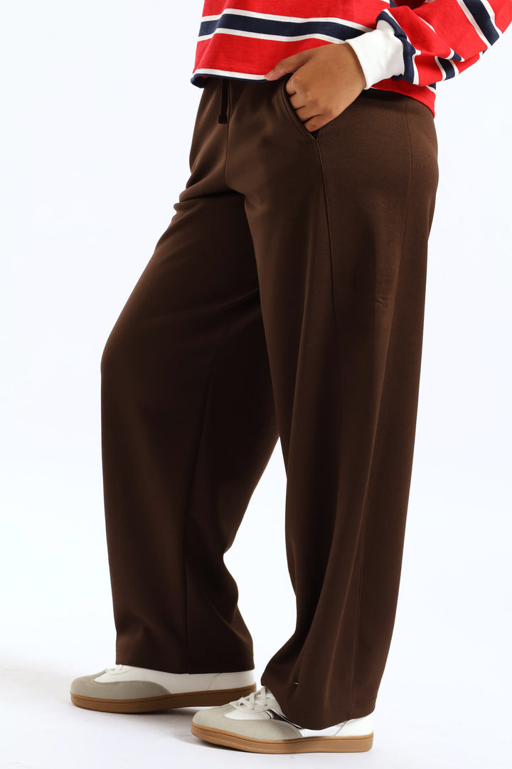Girls Relaxed Trackpants - Brown