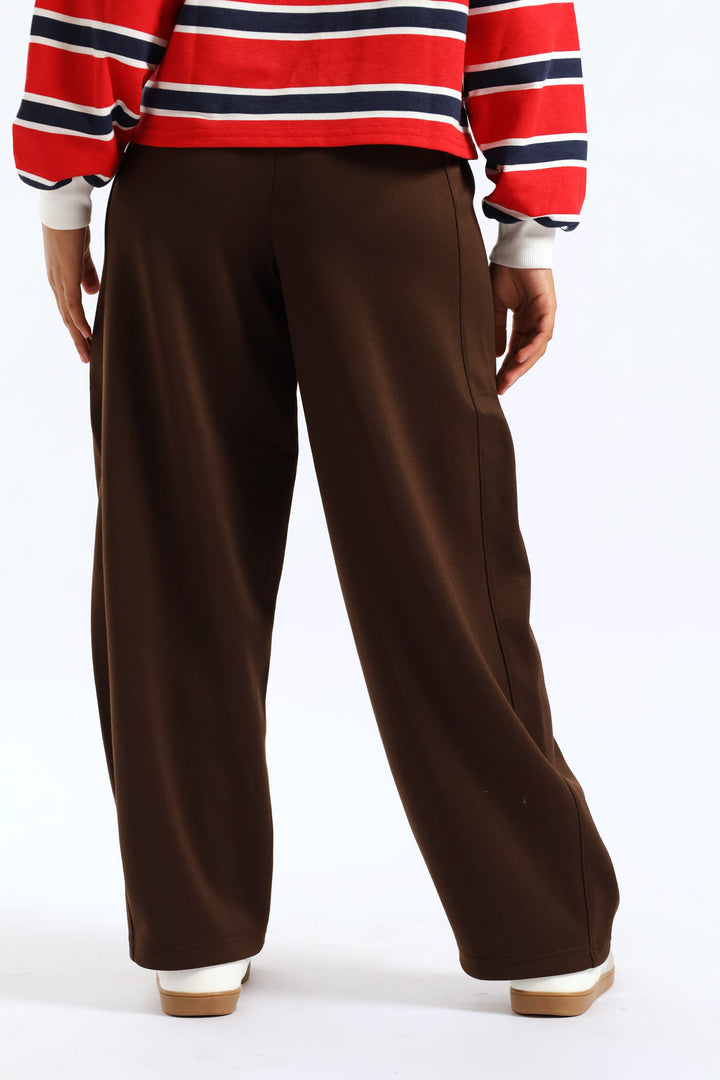 Girls Relaxed Trackpants - Brown