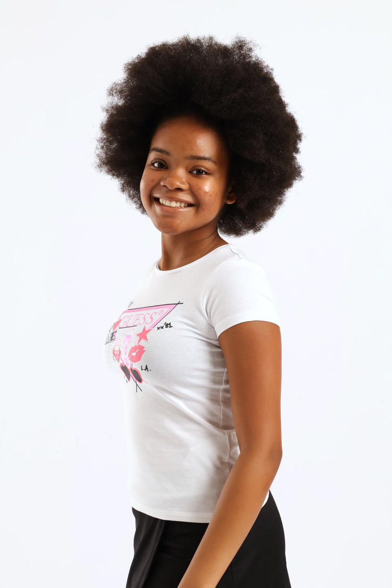 Girls Logo Tee - White