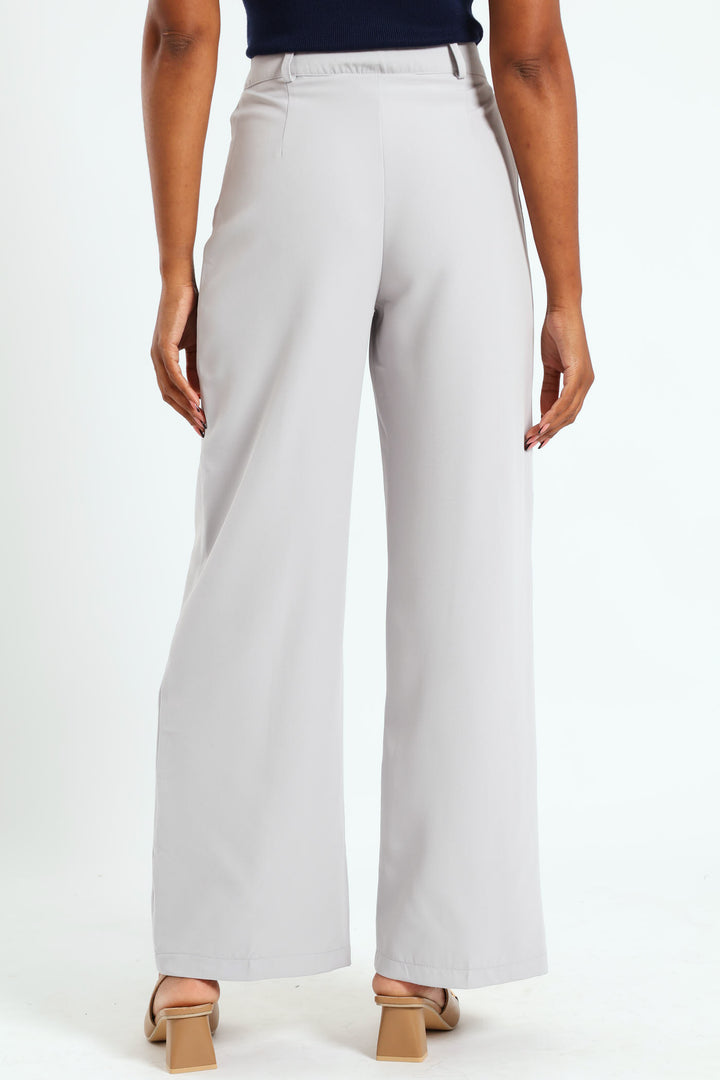 Pocket Detail Seam Wide Pant - Grey