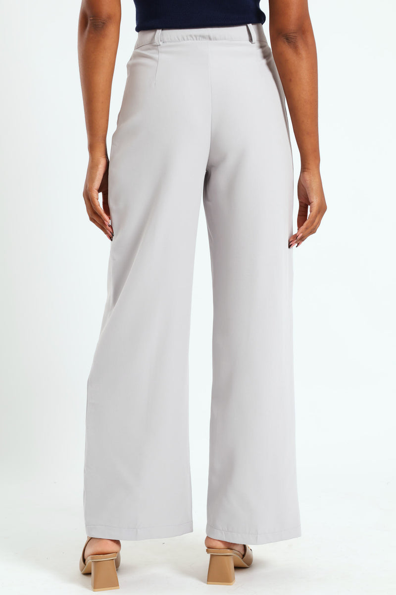 Pocket Detail Seam Wide Pant - Grey
