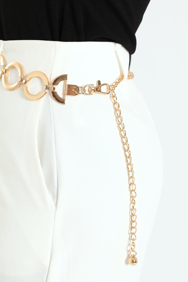 Circle Link Chain Belt - Gold