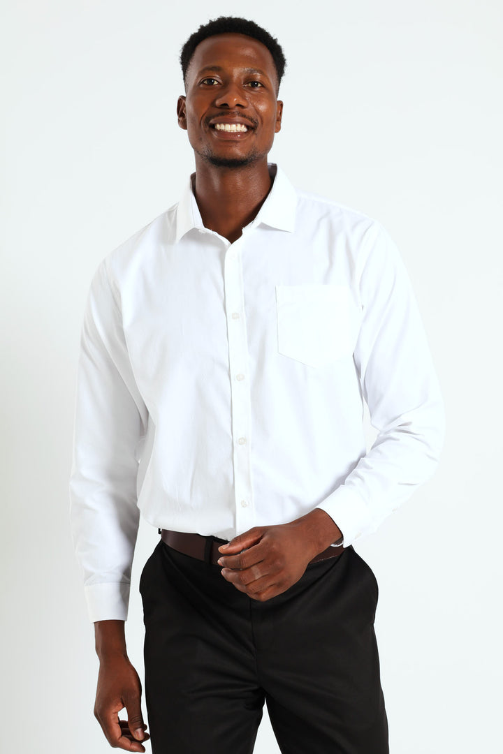Contrast Dobby Shirt - White