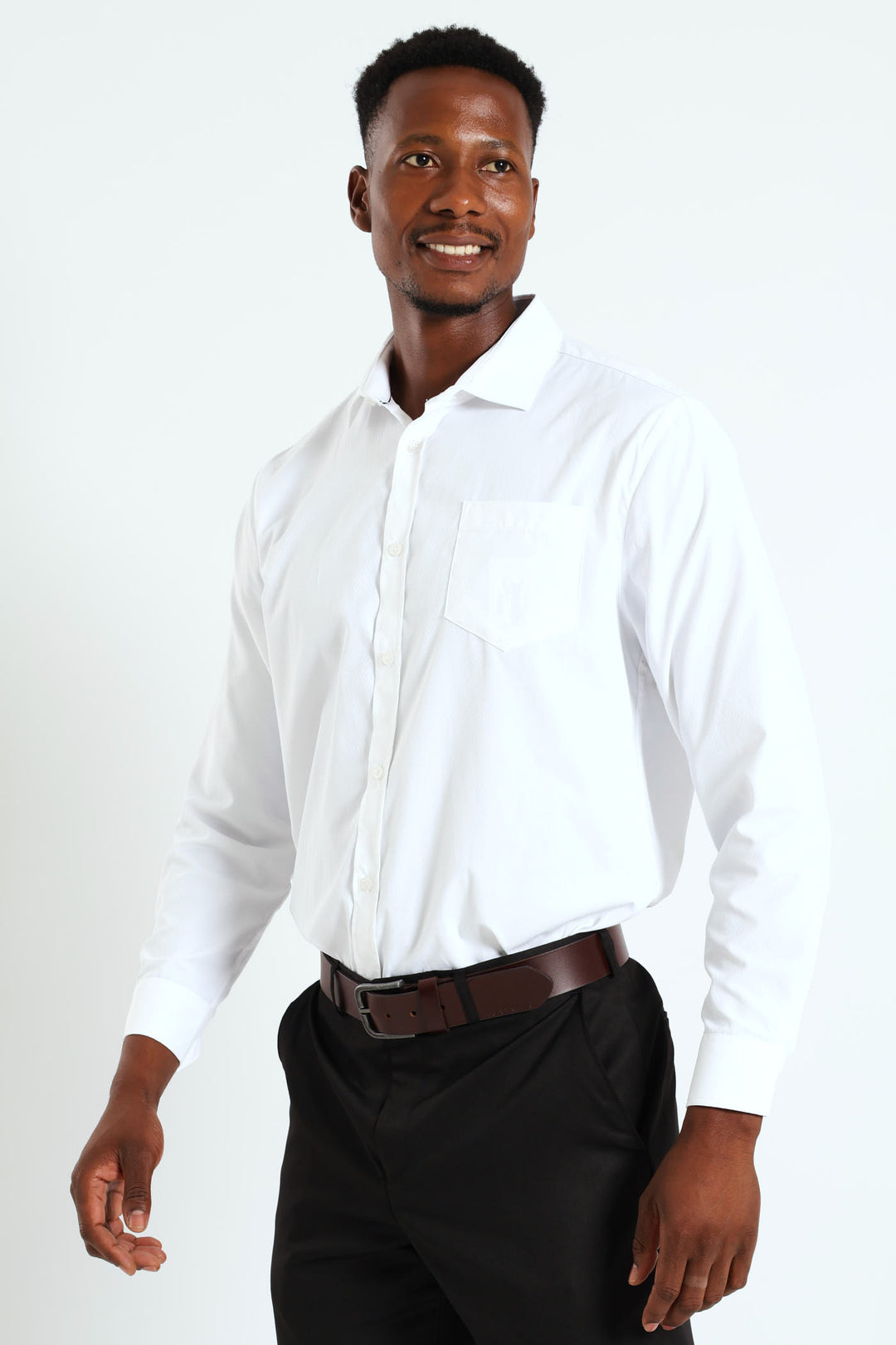 Contrast Dobby Shirt - White